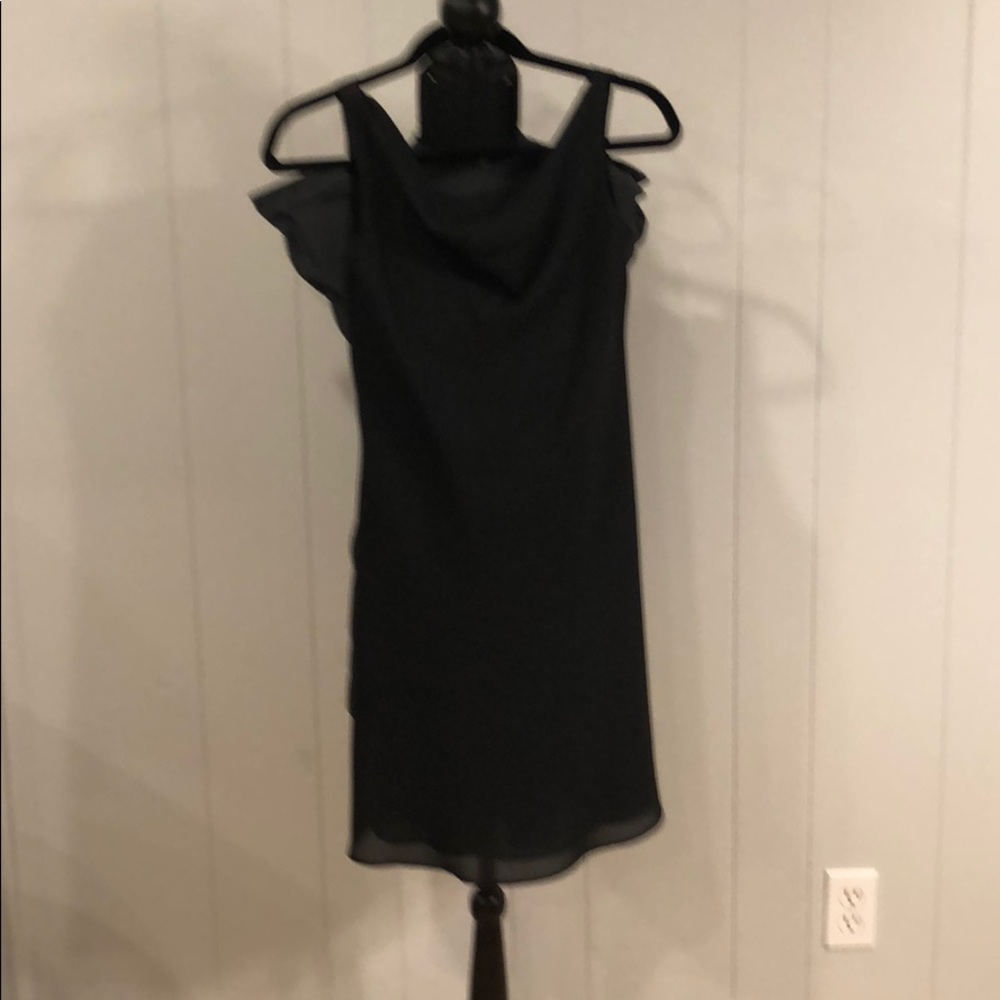 Black sheer overlay dress